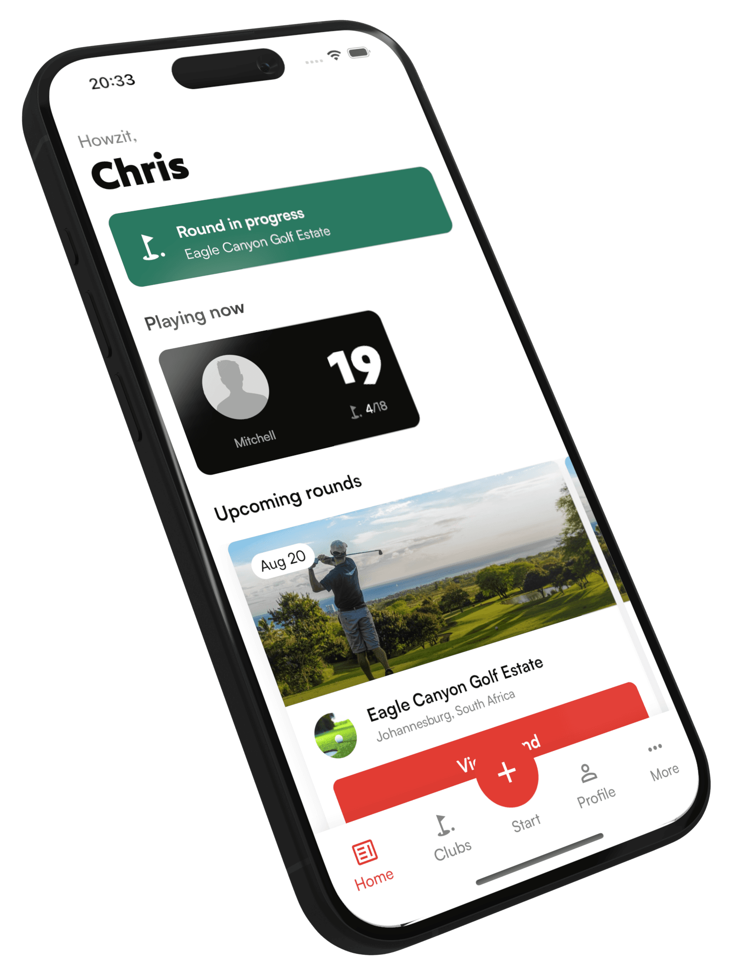 Putt Golf App Screenshot showing round in progress at Eagle Canyon Golf Estate